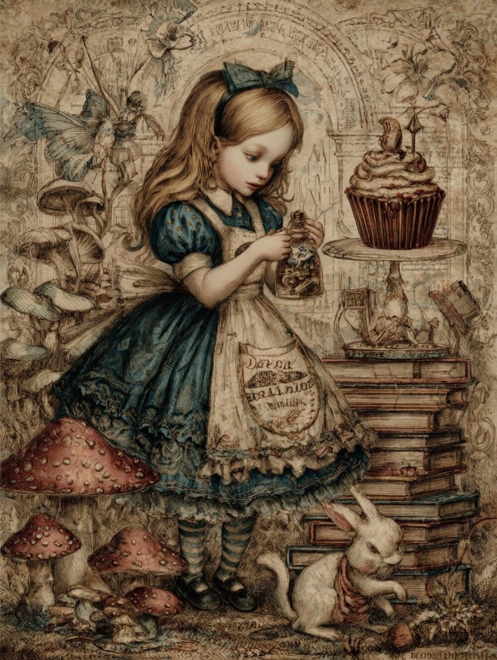 8pc=Alice Vintage Look Print Special